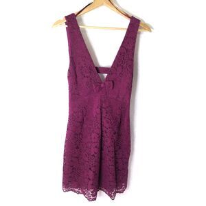 NWT Zara Lace Pinafore Mini Dress - Fuischia / Magenta / Pink Size Small